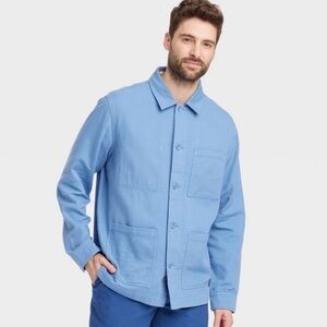 Men's Tailored Work Shacket - Goodfellow & Com Blue M